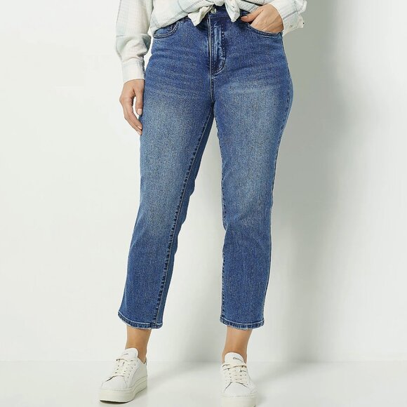Studio Park x Courtney Khondabi Petite Straight Leg Crop Jeans  13716 - Picture 1 of 1